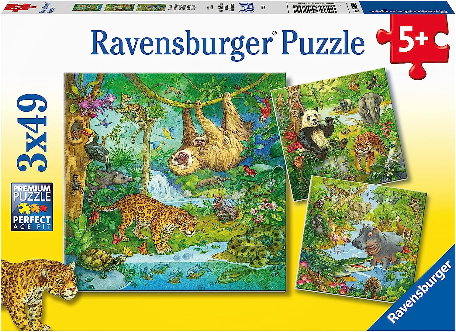 Jungle Fun 3 x 49pc Puzzle Set-by-Ravensburger