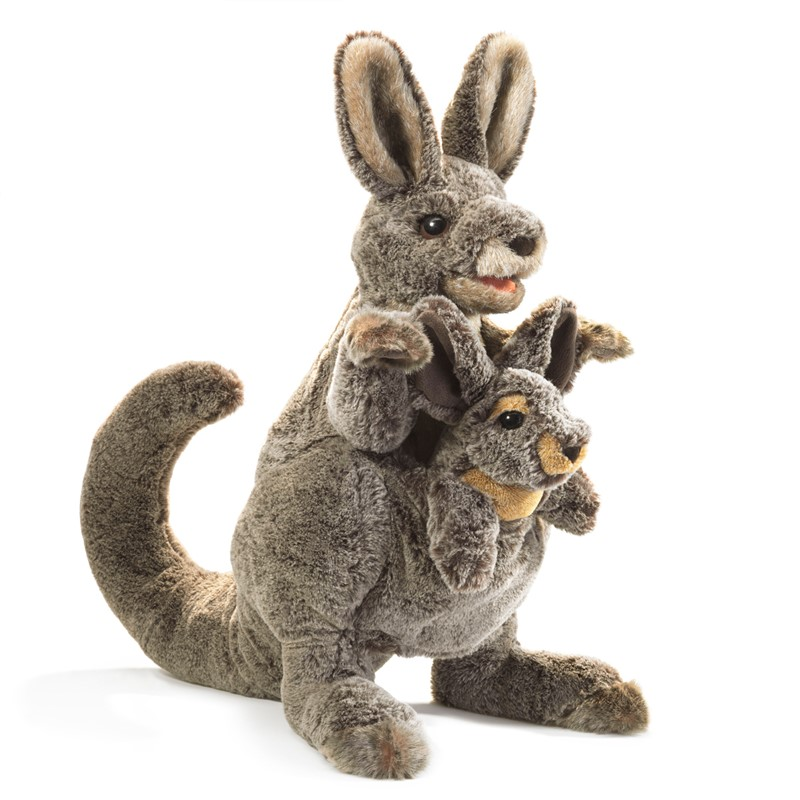 Kangaroo with Joey Puppet by Folkmanis