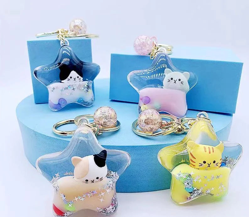 Kitty Star Floaty Key Charm-by-BC USA