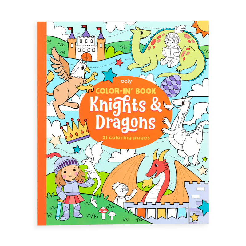 Knights and Dragons Color in’ Book by ooly