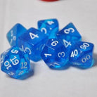 Koplow Blue Transparent 7pc Dice Set by Koplow