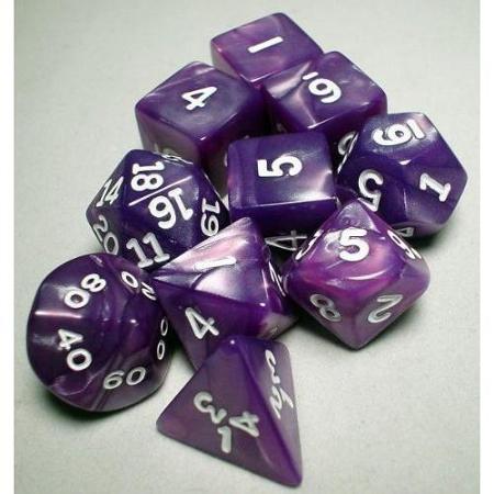 Koplow Purple Pearlized 7pc Dice Set by Koplow