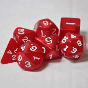 Koplow Red Pearlized 7pc Dice Set by Koplow