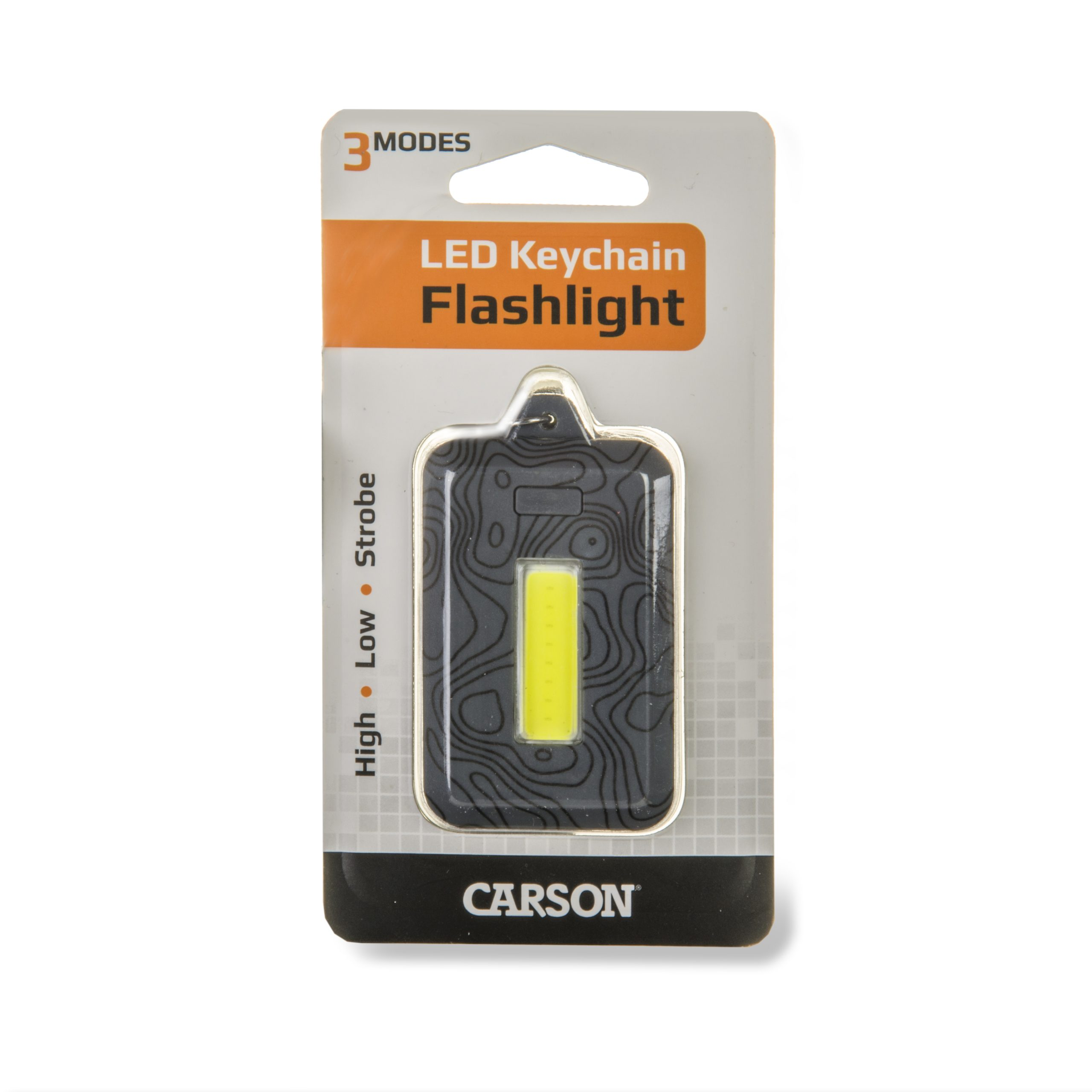 LED Keychain Flashlight Stainless Steel Keyring 3 Settings Gray by Carson