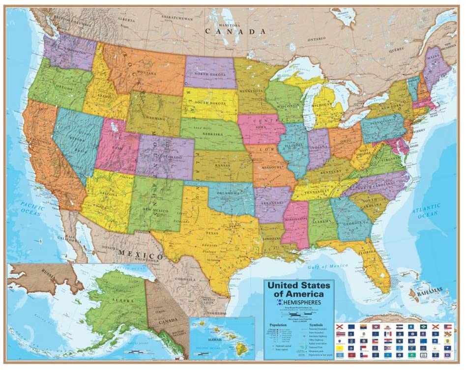 Laminated US Map by Round World