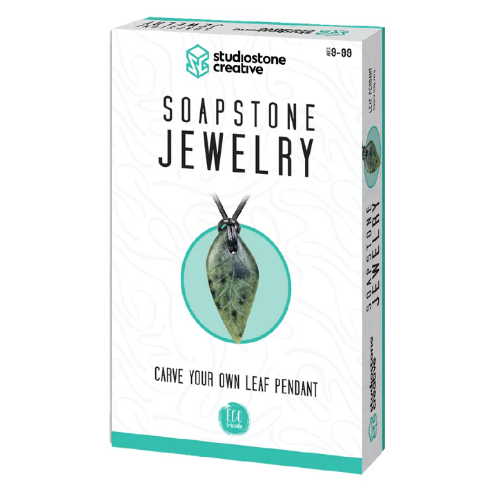 Leaf Pendant Soapstone Carving Kit-by-Studiostone Creative