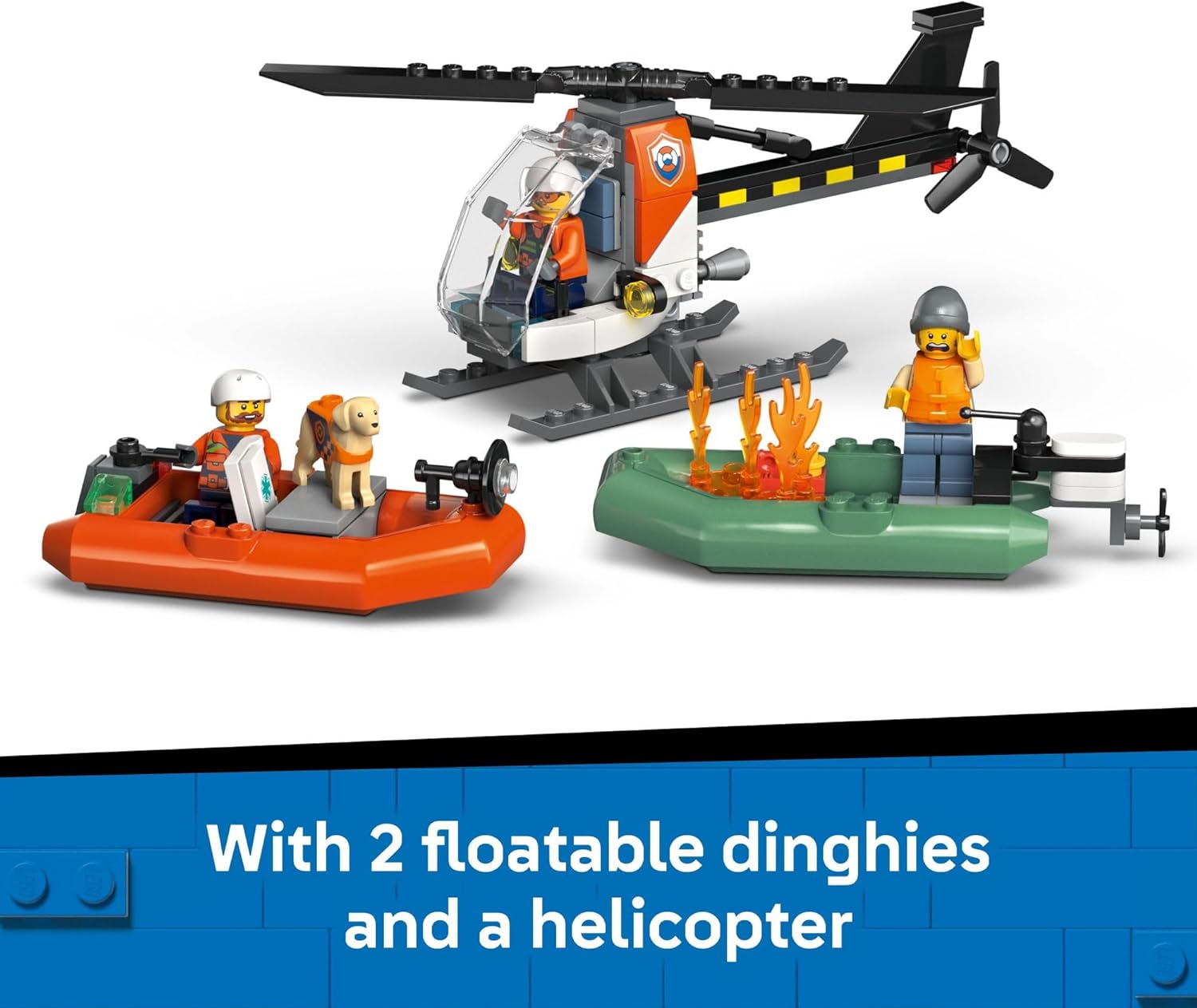 City Coast Guard Rescue Boat & Helicopter by Lego