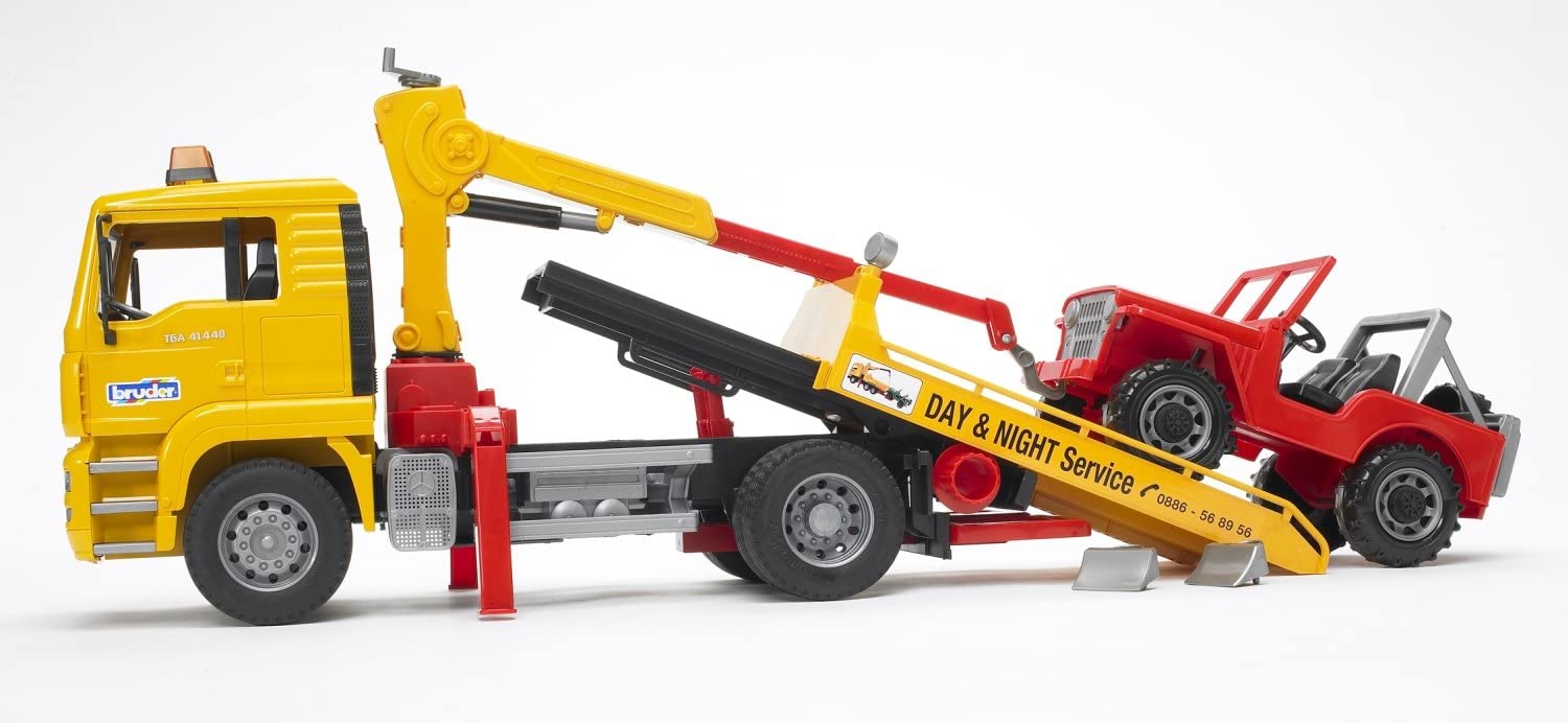 MAN TGA Tow Truck with Cross Country Vehicle by Bruder 2