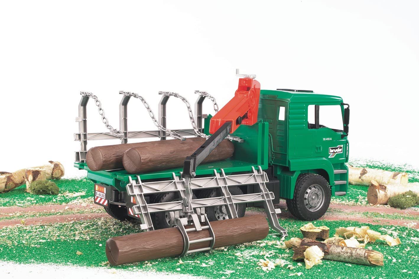 MAN Timber Truck with Loading Crane and 3 Logs by Bruder 1