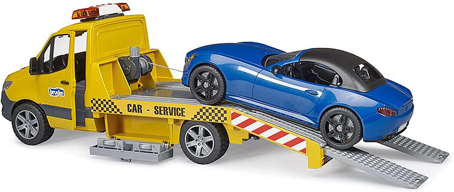 MB Sprinter Tow Truck w Bruder Roadster Light Sound Module by Bruder 3