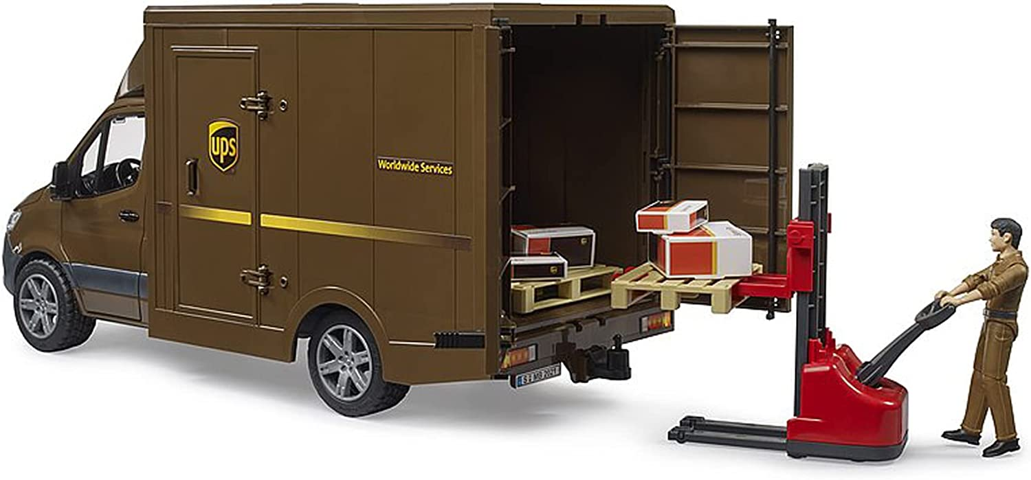 MB Sprinter UPS w Driver and Accessories by Bruder 4