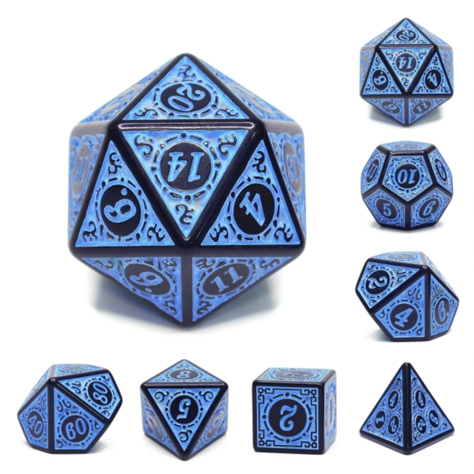 Magic Flame Blue RPG Dice Set by Foam Brain Games