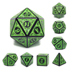 Magic Flame Green RPG Dice Set by Foam Brain Games