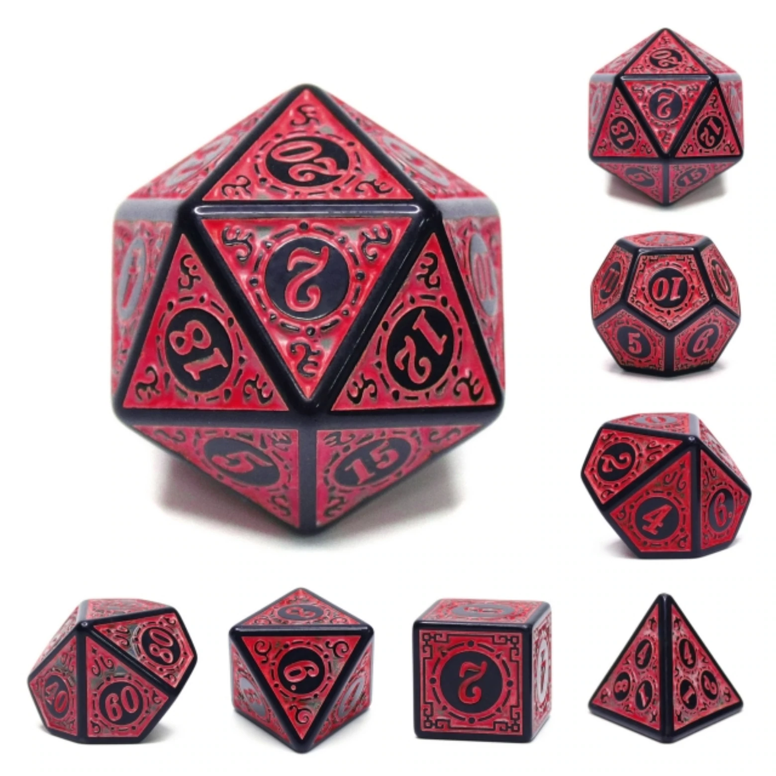 Magic Flame Red RPG Dice Set by Foam Brain Games