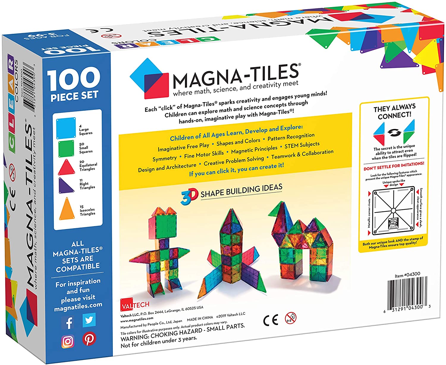 Magna-Tiles Clear 100 Piece Set – A2Z Science & Toys