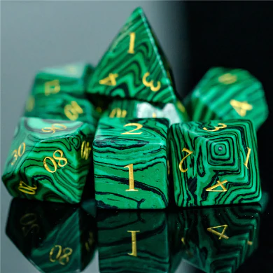 Malachite Gemstone RPG Dice Set by Foam Brain Games 2