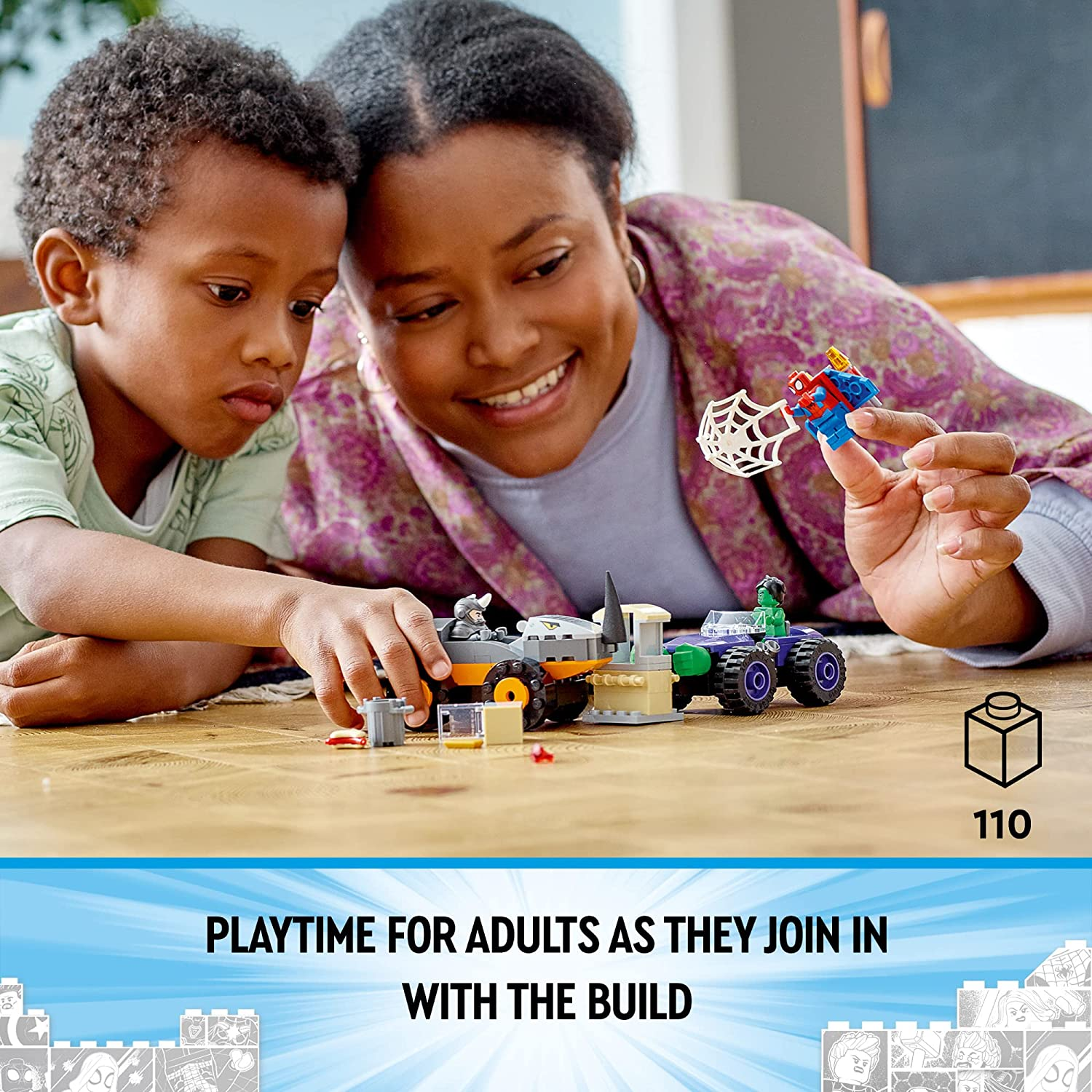 Marvel Spidey and His Amazing Friends Hulk vs. Rhino Truck Showdown by Lego 2