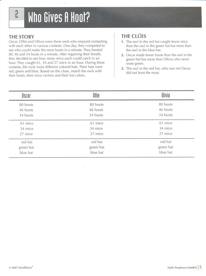 Math Perplexors Level A by MindWare 2