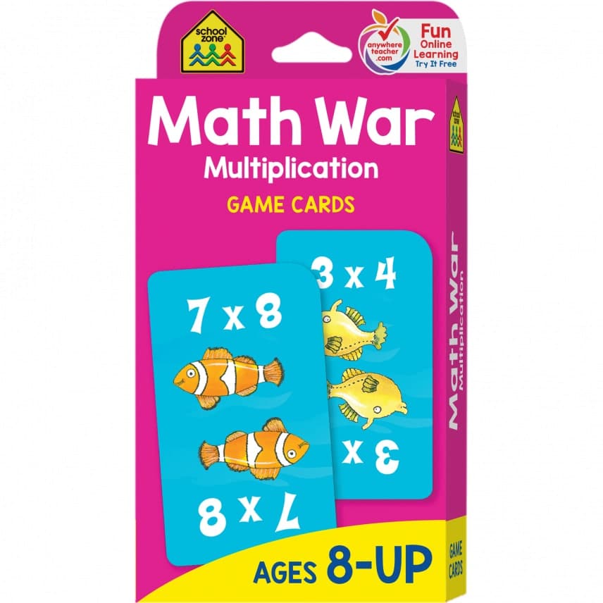 Math War Multiplication Game Cards by School Zone
