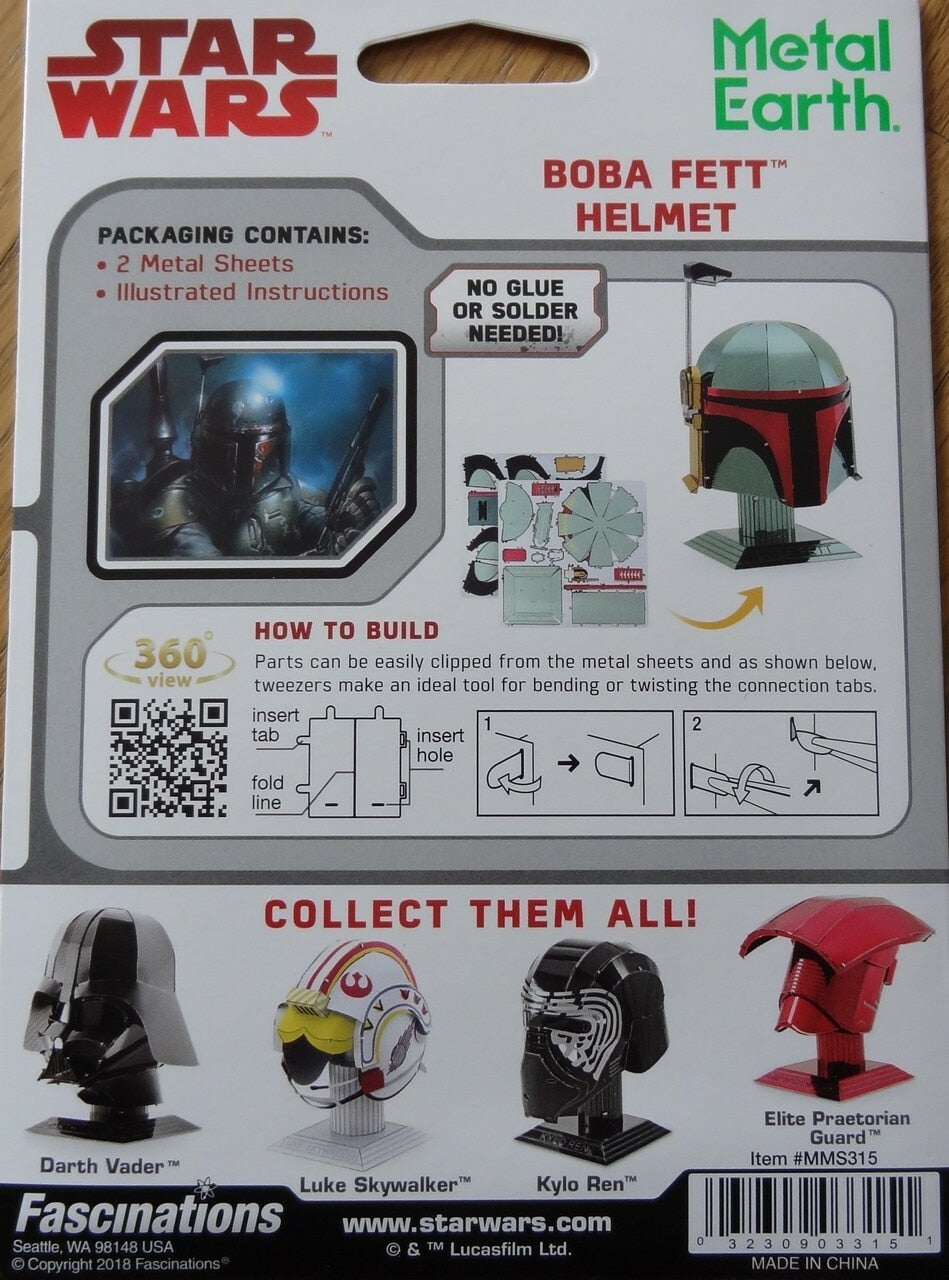 Metal Earth Boba Fett Helmet by Fascinations 1