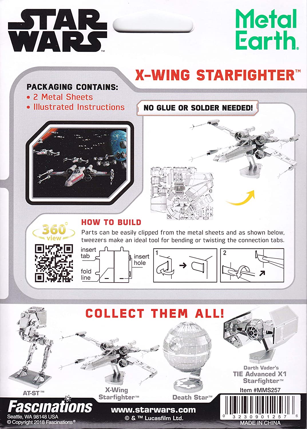 Metal Earth Star Wars X Wing Fighter by Fascinations 1