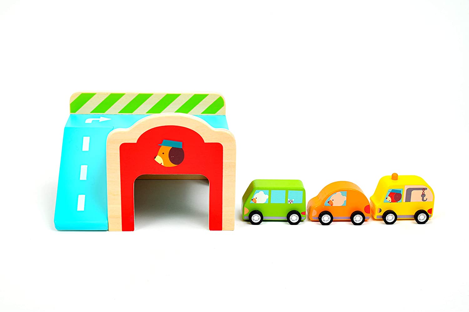 Mini Garage Wooden Playset by Djeco 3