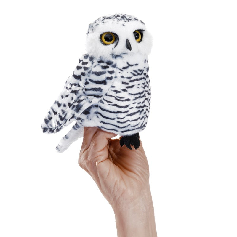 Mini Snowy Owl Puppet-by-Folkmanis