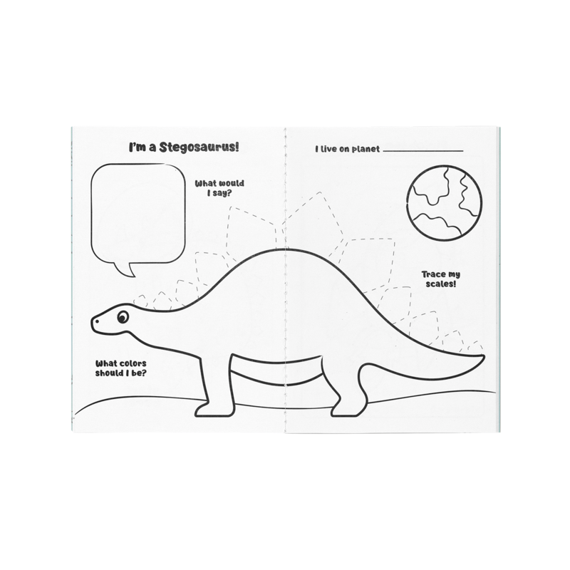 Mini Traveler Coloring Activity Kit Dinosaurs in Space by Ooly 3