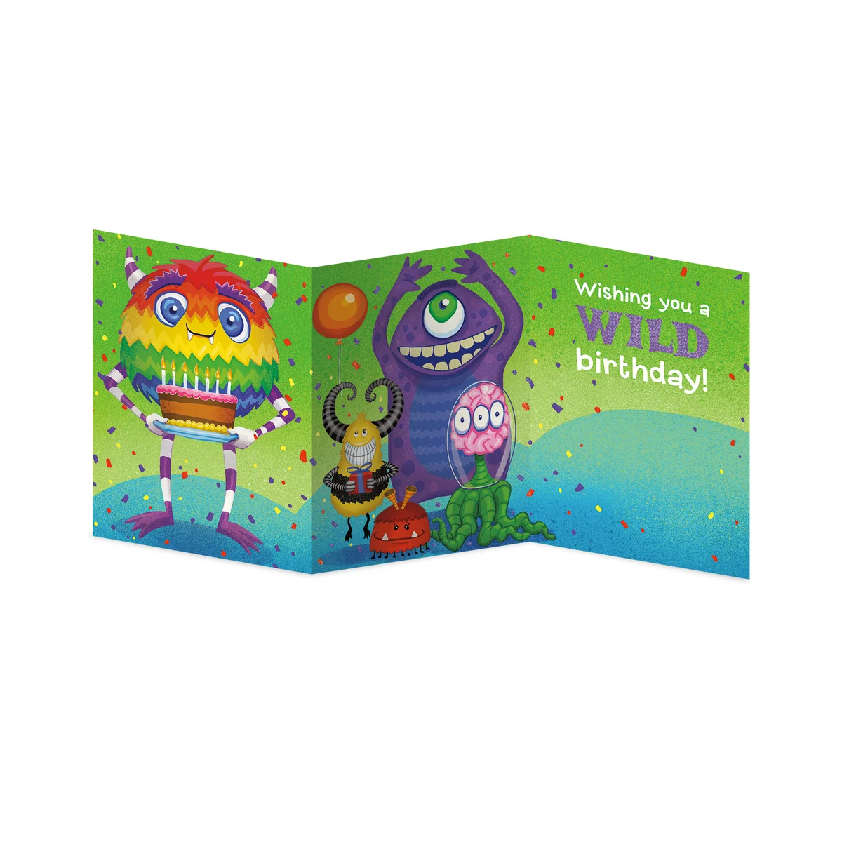 Monster Tri Fold Birthday Card-by-Peaceable Kingdom