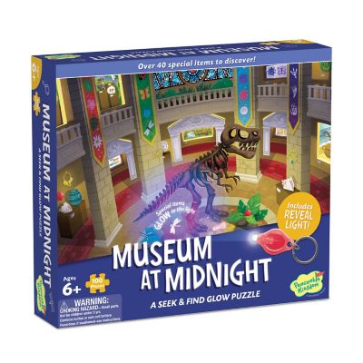 Museum at Midnight Seek and Find Glow 100pc Puzzle by Peaceable Kingdom
