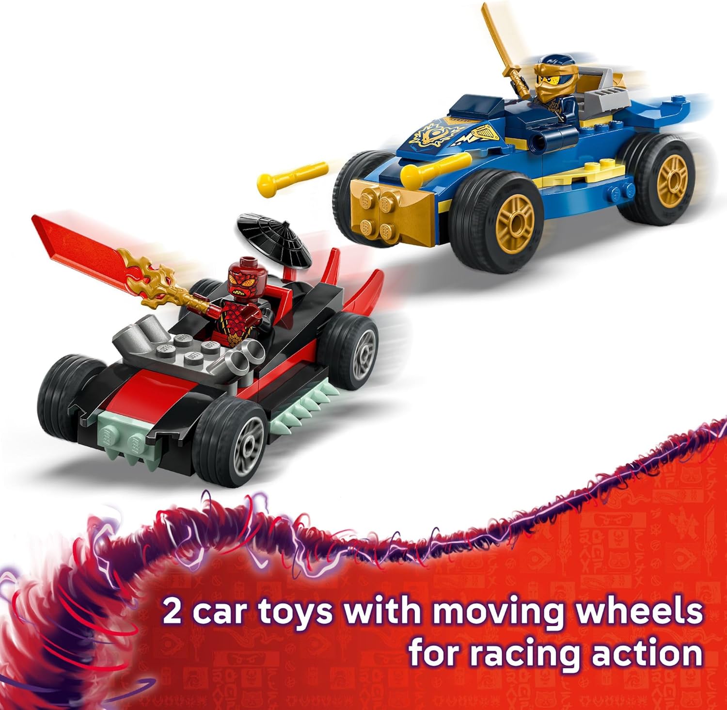 Ninjago Rogue vs. Drix Race Car Duel – A2Z Science & Toys