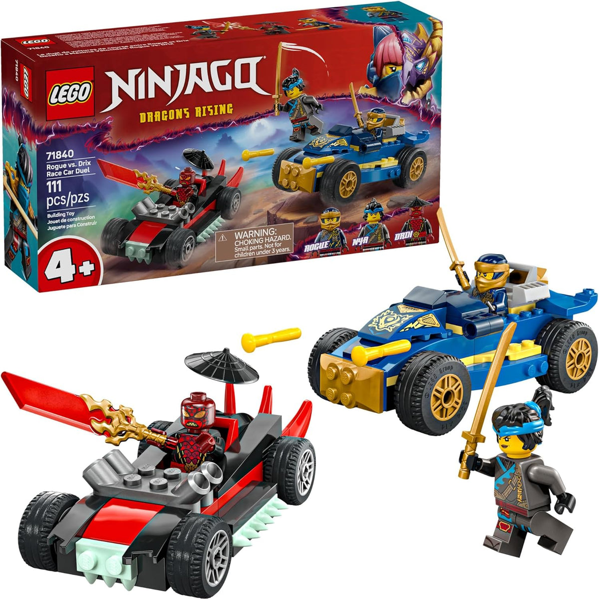 Ninjago Rogue vs. Drix Race Car Duel – A2Z Science & Toys
