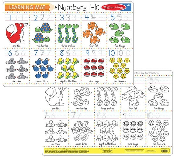Numbers 1 10 Learning Mat by Melissa Doug