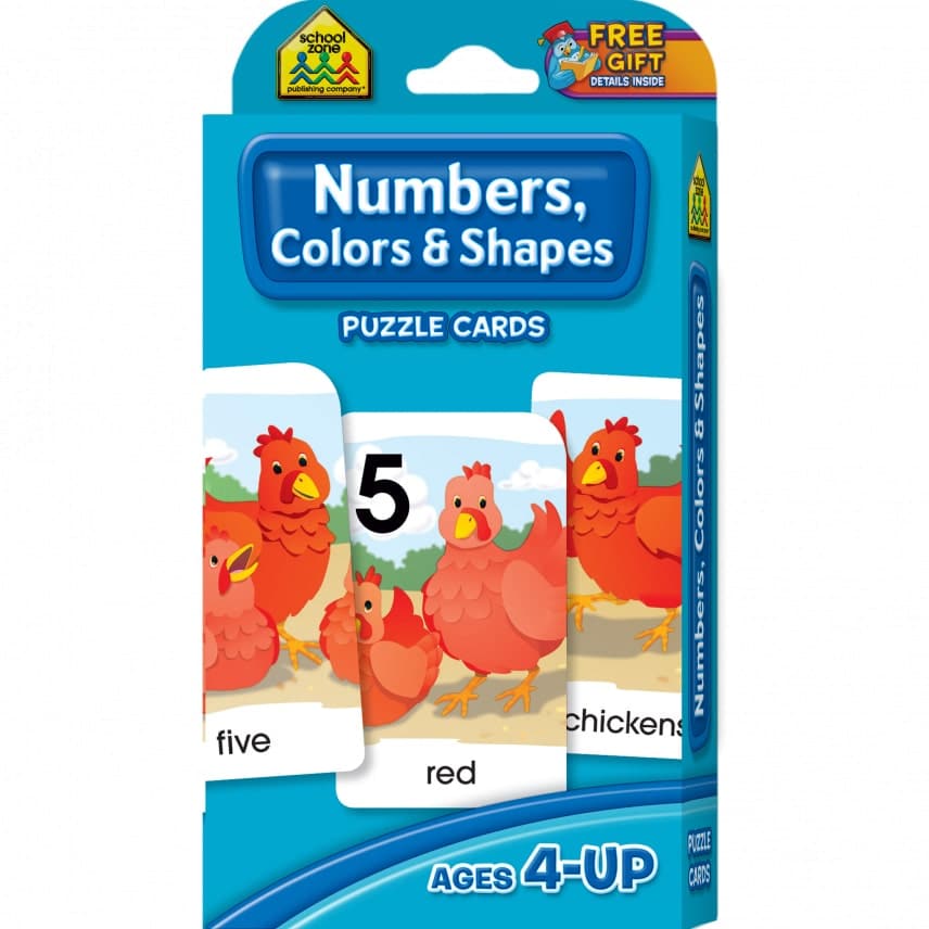 Numbers Colors Shapes Puzzle Cards by School Zone