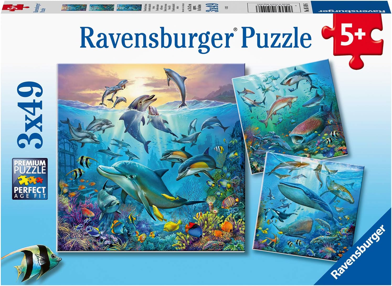 Ocean Life 3 x 49pc Puzzle Set-by-Ravensburger