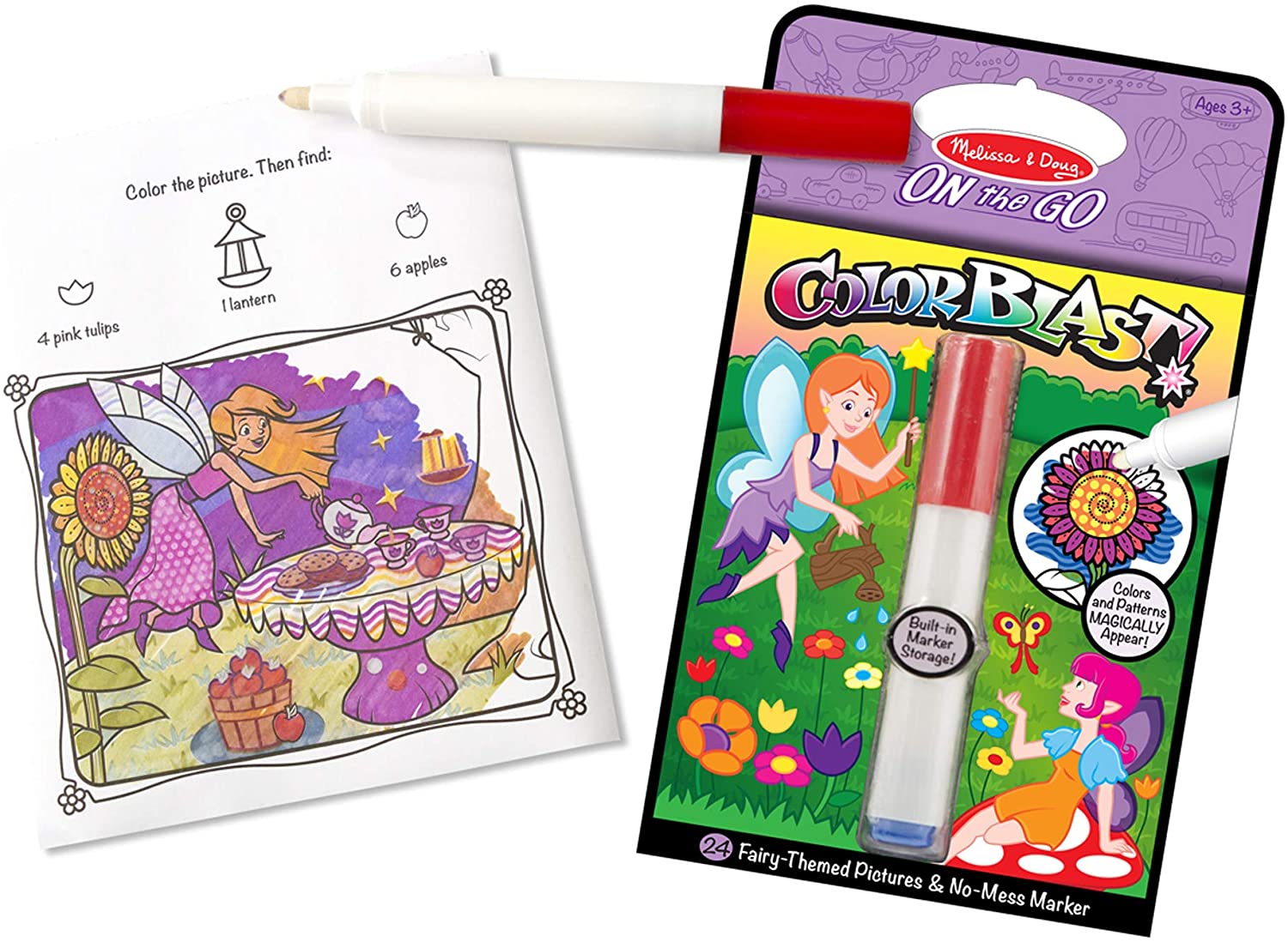 On the Go ColorBlast No Mess Coloring Pad Fairies by Melissa Doug 1