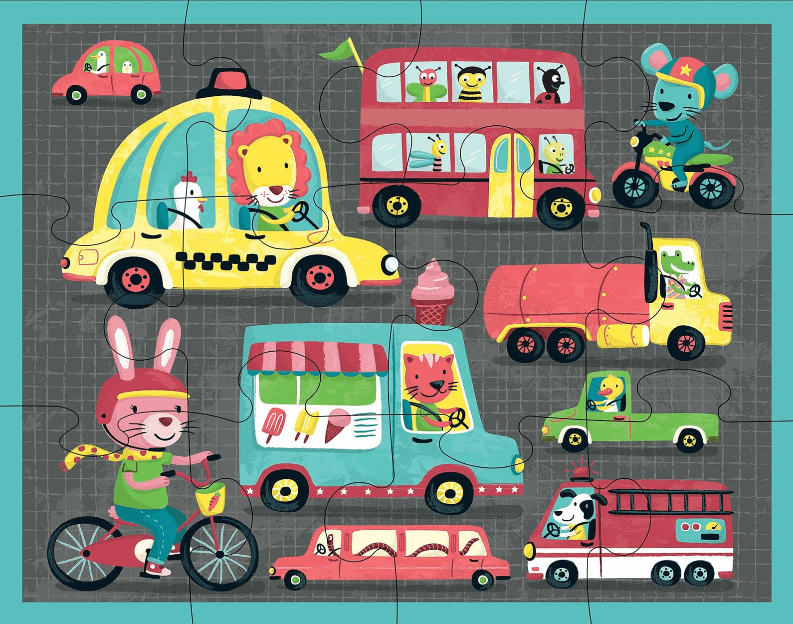 On the Road 12 Piece Pouch Puzzle by Mudpuppy 1