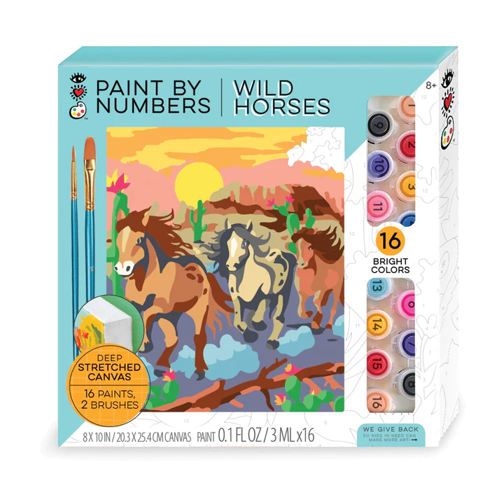 Paint by Number Wild Horses-by-Bright Stripes