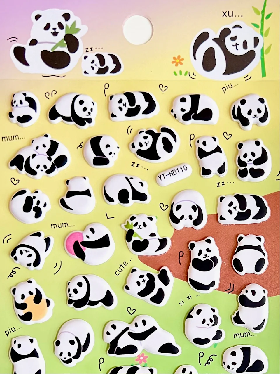 Panda Puffy Stickers-by-BC USA