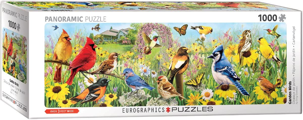 Panoramic Backyard Birds 1000pc Puzzle by Eurographics