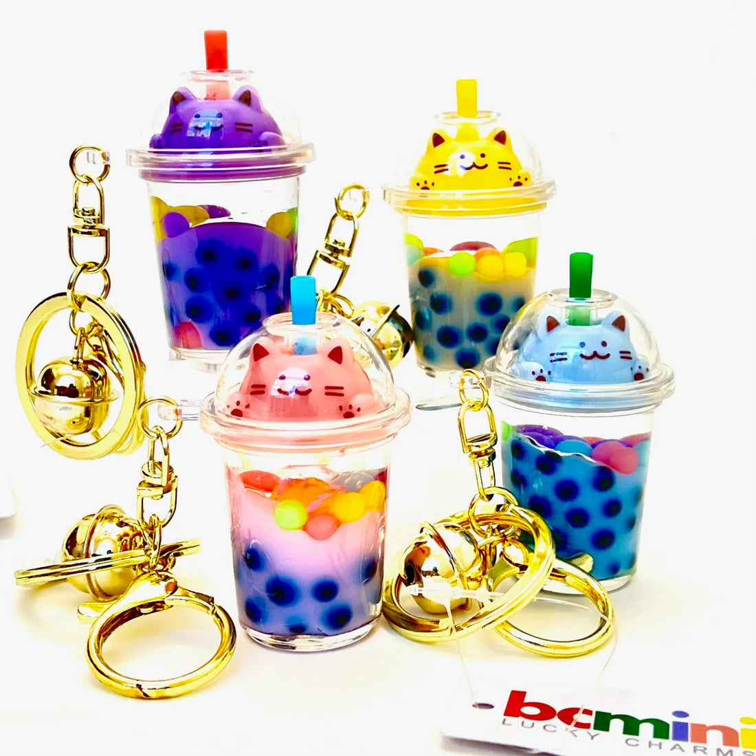 Pastel Cat Boba Floaty Key Charm-by-BC USA