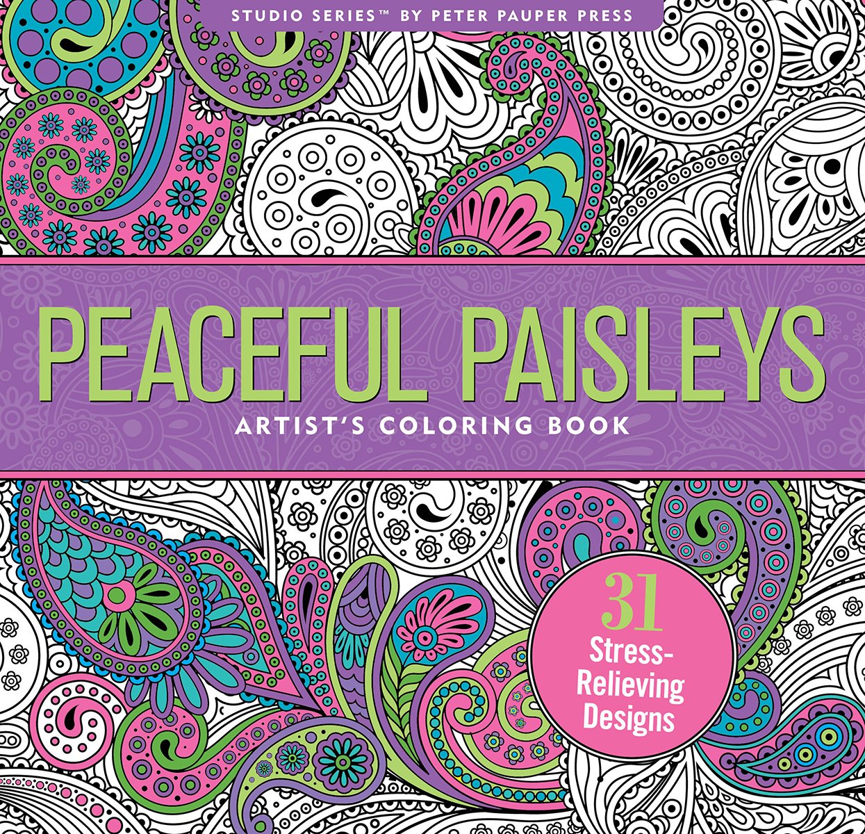 Peaceful Paisleys Adult Coloring Book by Peter Pauper Press