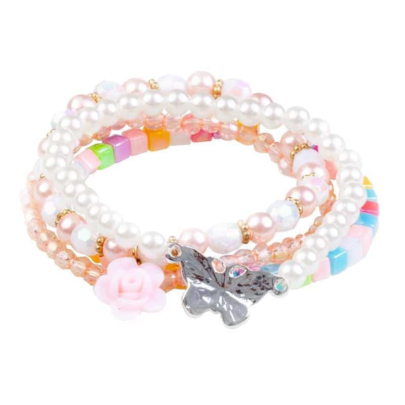 Pearly Butterfly 4pc Bracelet Set by Great Pretenders