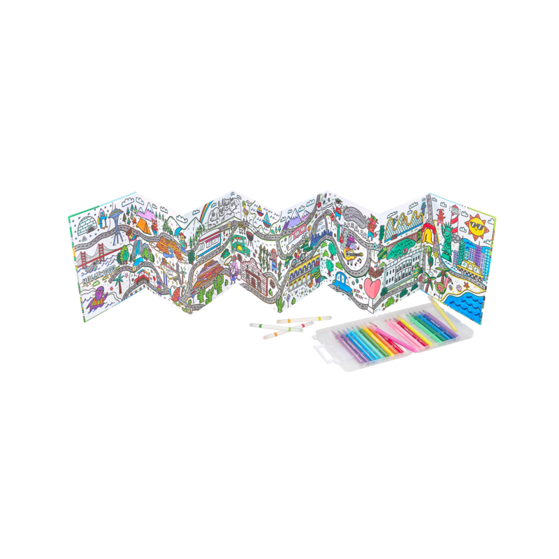 Picturesque Panorama Coloring Book USA Road Trippin by Ooly 2