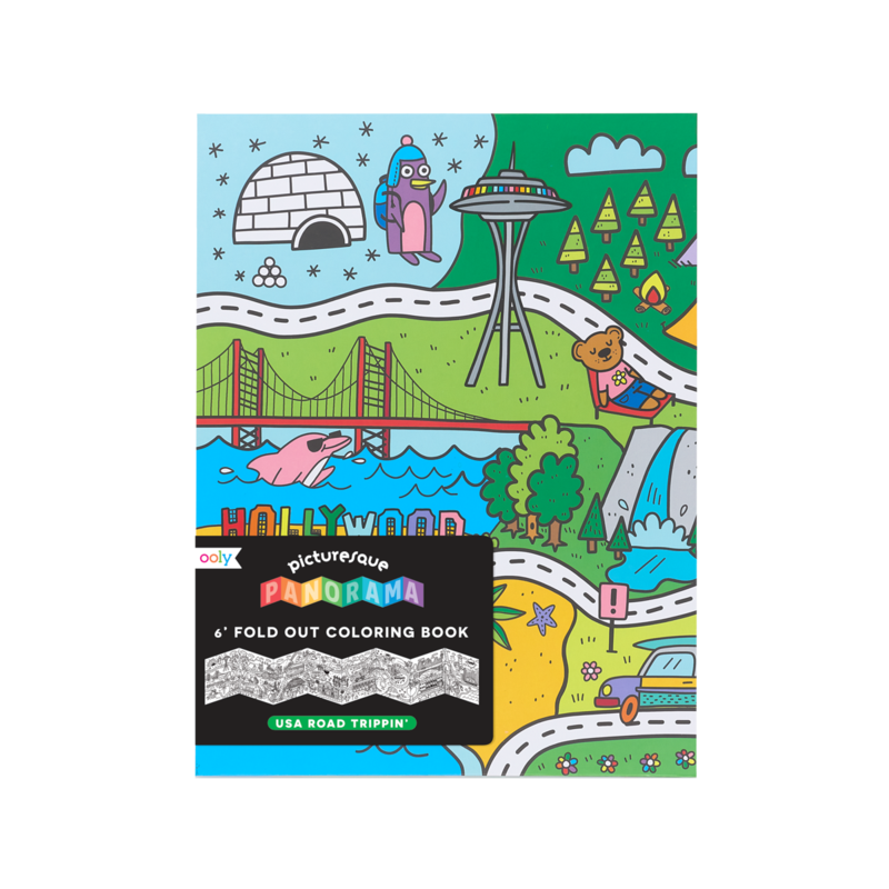 Picturesque Panorama Coloring Book USA Road Trippin by Ooly