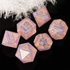 Pink Opalite Stone RPG Dice Set by Foam Brain Games 4
