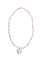 Pink Pearl Heart Necklace-by-Great Pretenders
