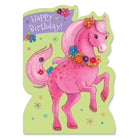 Pink Pony Glitter Birthday Card by Peaceable Kingdom