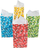 Pixel Pattern Party Bags Pack of 12 by Fun Express