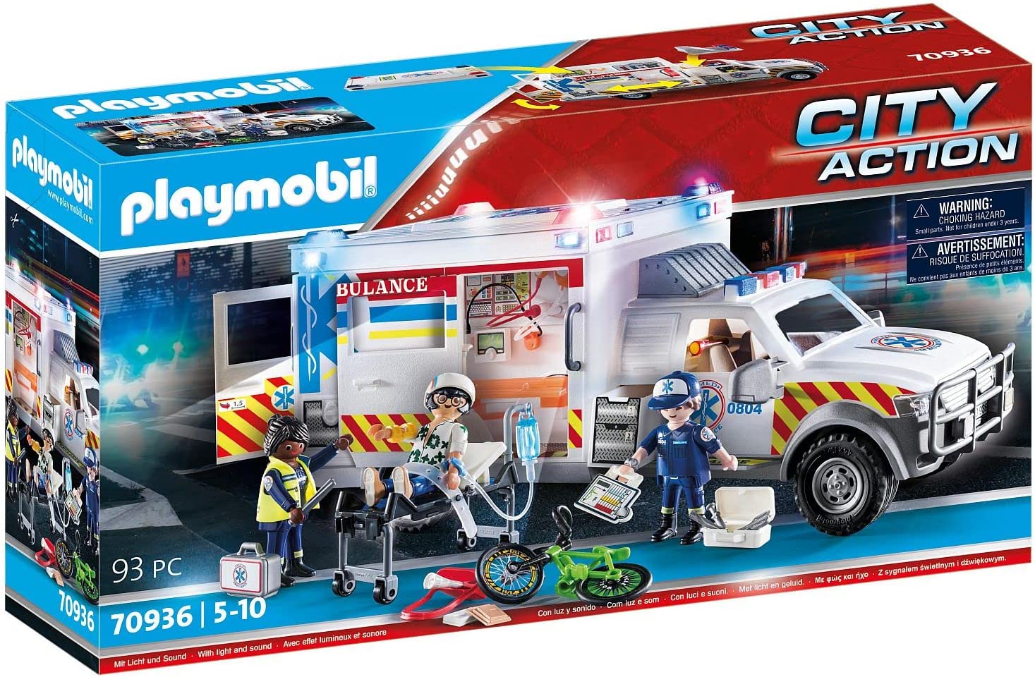 Playmobil Rescue Vehicles Ambulance with Lights and Sound by Playmobil